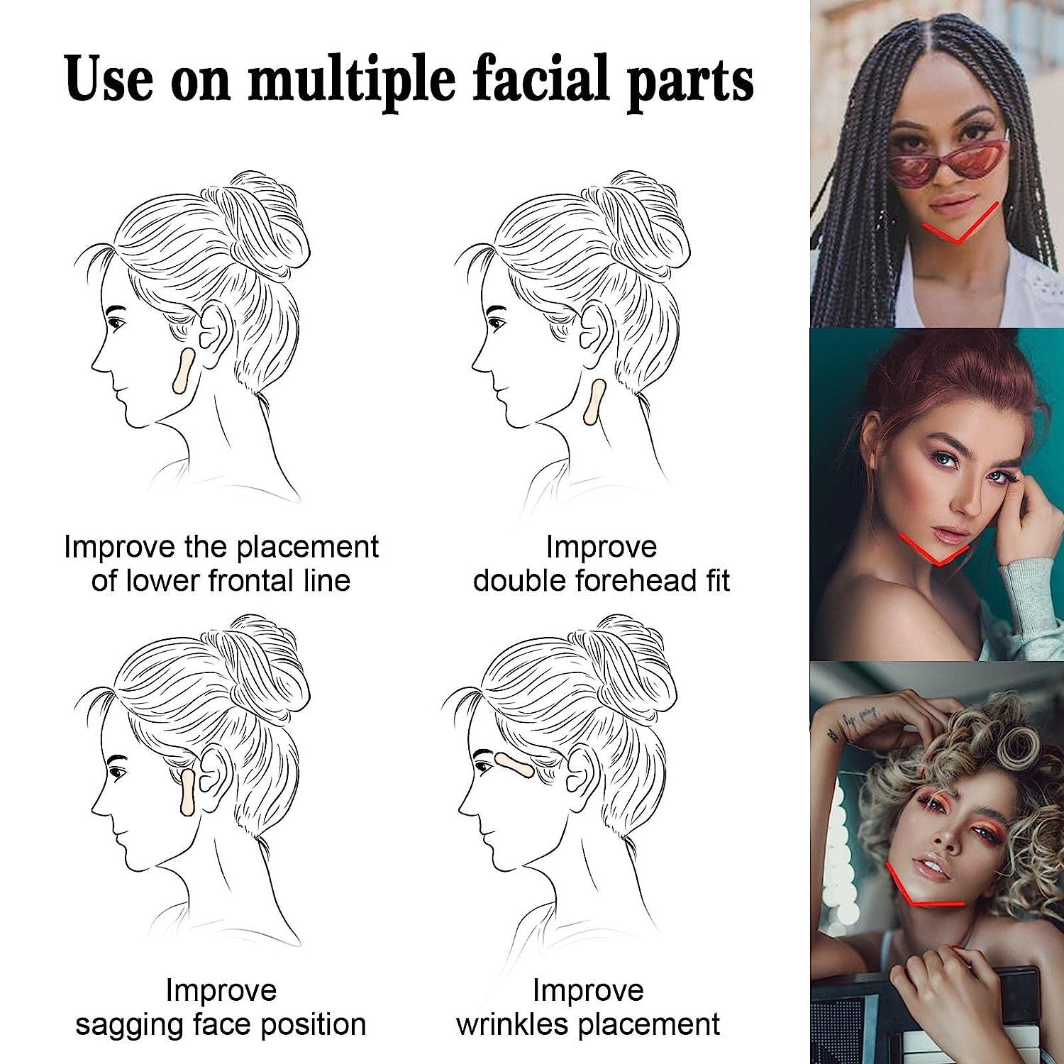 Invisible Face V Line Patch Face V-Shaped Invisible Tape Lifting Tightens and Firms the Chin Lightens Fine Lines Lift Sticker