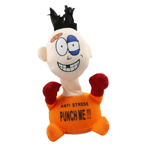 (Orange) Punch Me Soft Stuffed Anti Stress Electric Plush Toys Doll Electric Xmas Gifts