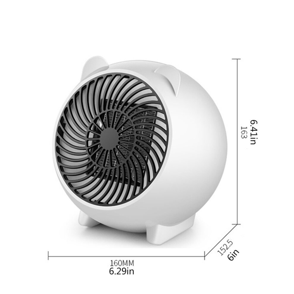 Fan Heater with Overheat Protection Instant Electric Fan Heater Mini Portable Space Heater for Indoor Home Living Room Bedroom Office Desktop Fast Heating Warm Air Fan Gifts for Parent and Kids White