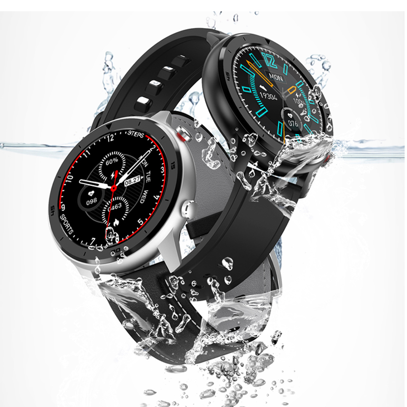 (Black) Smart Watch Men Women Smartwatch Bracelet Fitness Activity Tracker Wearable Devices IP68 Waterproof Heart Rate Monitor Band