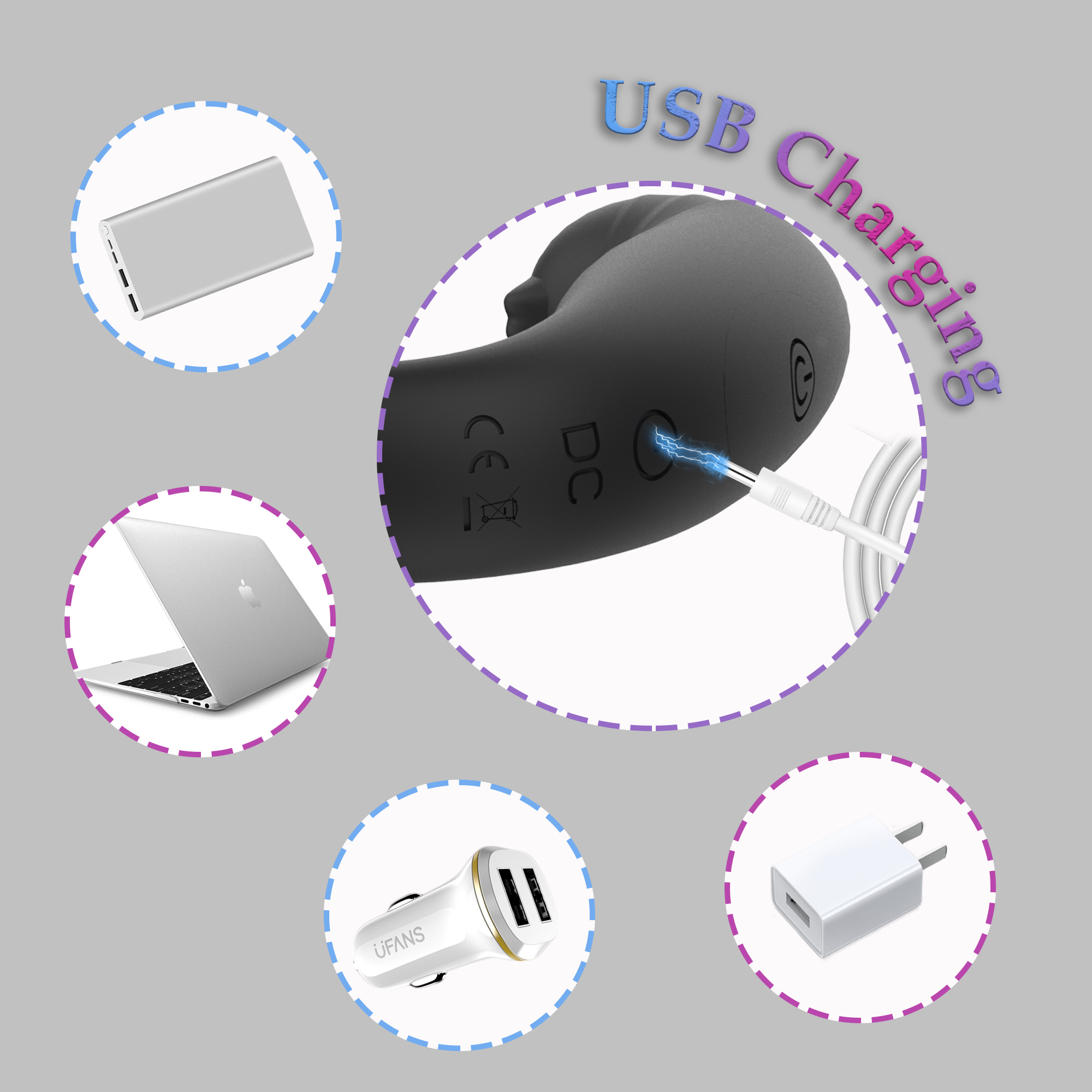 Vibrator Sex Toys for Women 2 in 1 Massager Adult Toy Finger Stimulator for Couples Pleasure with 10 Tongue Licking and Vibrating Modes USB Charging Black