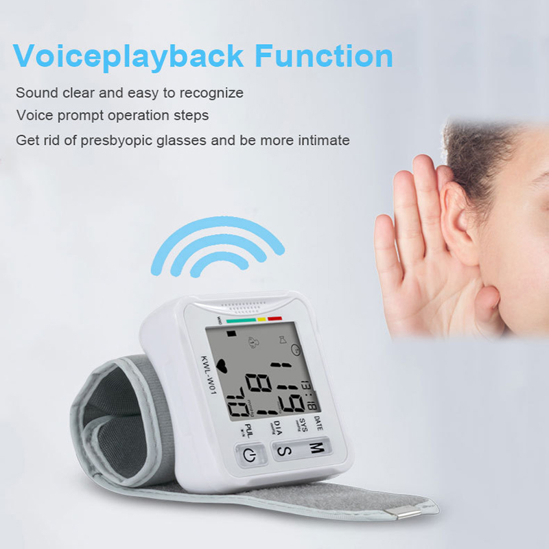 Automatic Digital LCD Wrist Blood Pressure Monitor BP Machine Sphygmomanometer Heart Rate Detection Backlit Screen
