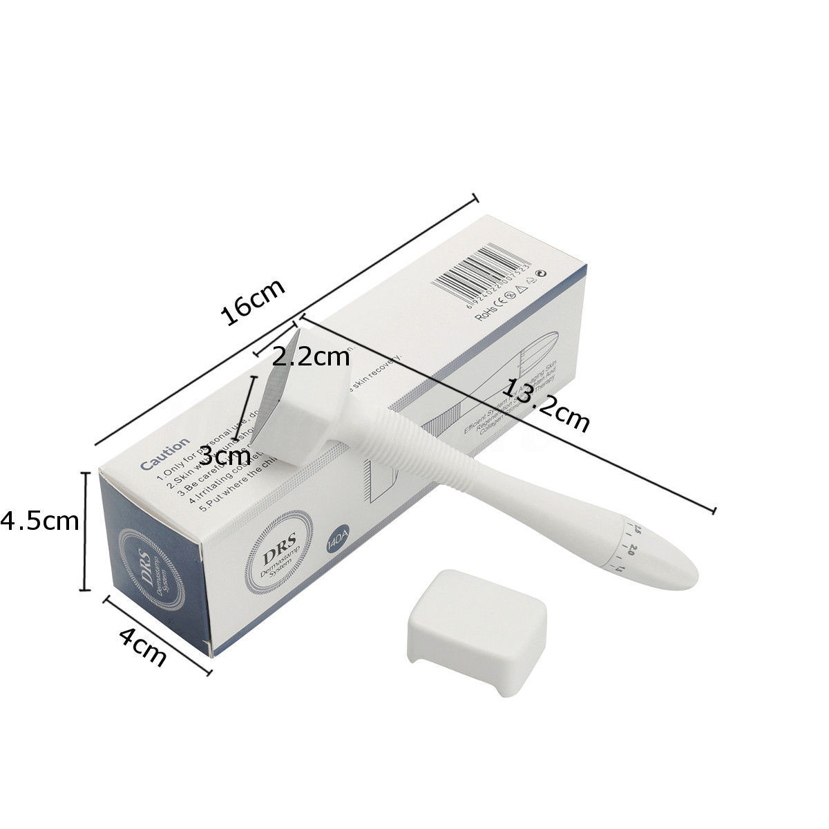 Derma Roller DRS140 Stamp Adjustable Needle Length Microneedle Therapy Beauty Derma Rolling System Skin Care Tools for Anti Aging Wrinkle Hair Loss Beard Growth