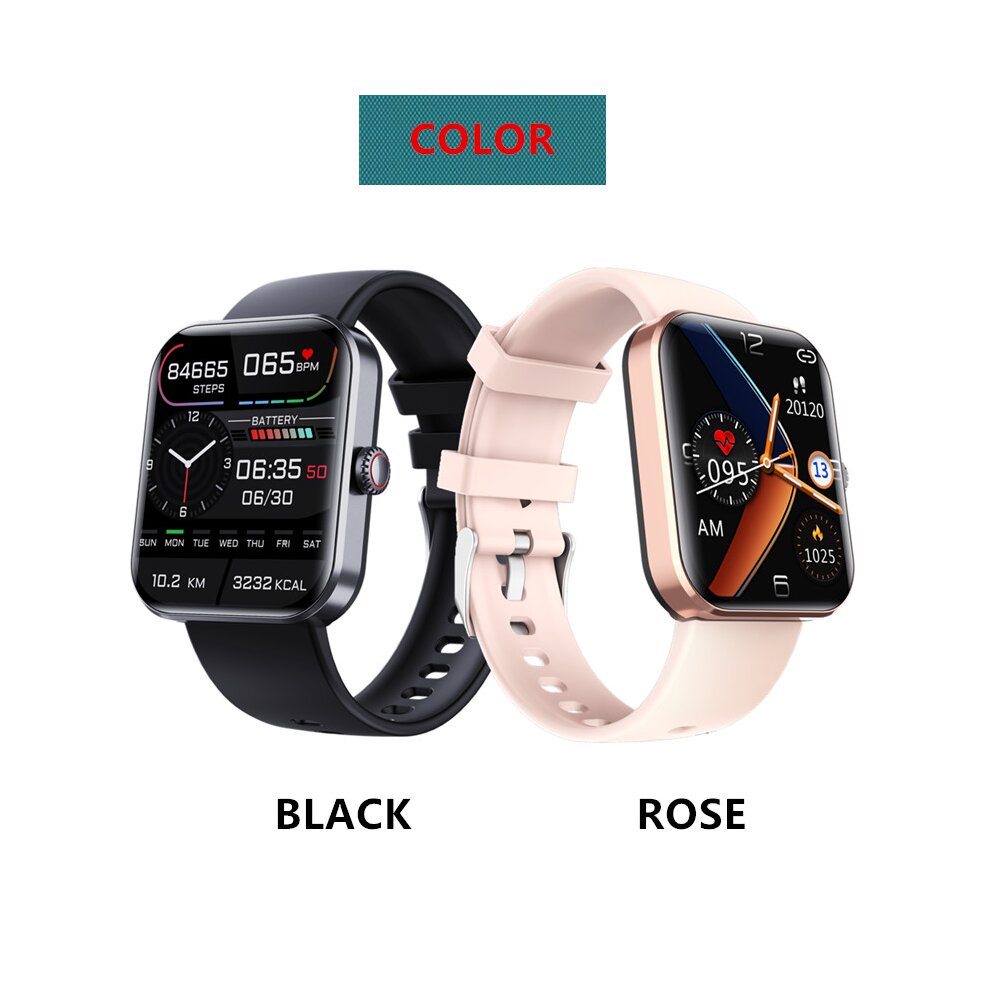 24 Hour Heart Rate Blood Smart Watch Glucose Blood Pressure Temperature Monitoring Black