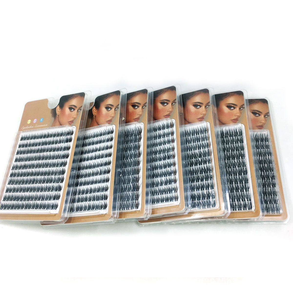 (8MM) False Eyelashes Individual Lash Clusters DIY Eyelash Extension Kit At Home Lash Extension Supplies for Beginners Multi-Length Curl Natural Look 8-16mm