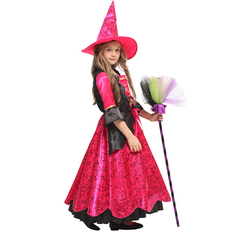 (110~120cm) Costumes Witch Costume Kids Halloween Costumes For Girls Toddler Scary Kids Witch Costume For Girls