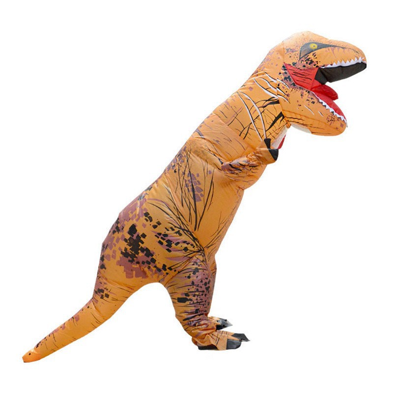 (Yellow) Inflatable Dinosaur Costume Cosplay Outfit Children Halloween Fancy Dress