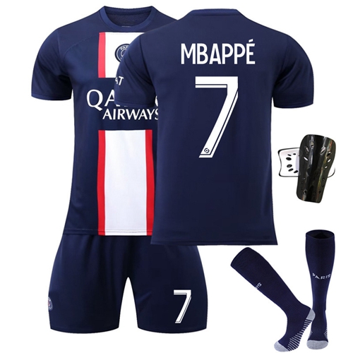 (4~5 Years) Teens Kids Boys Football Kit Mbappé #7 Jersey Training