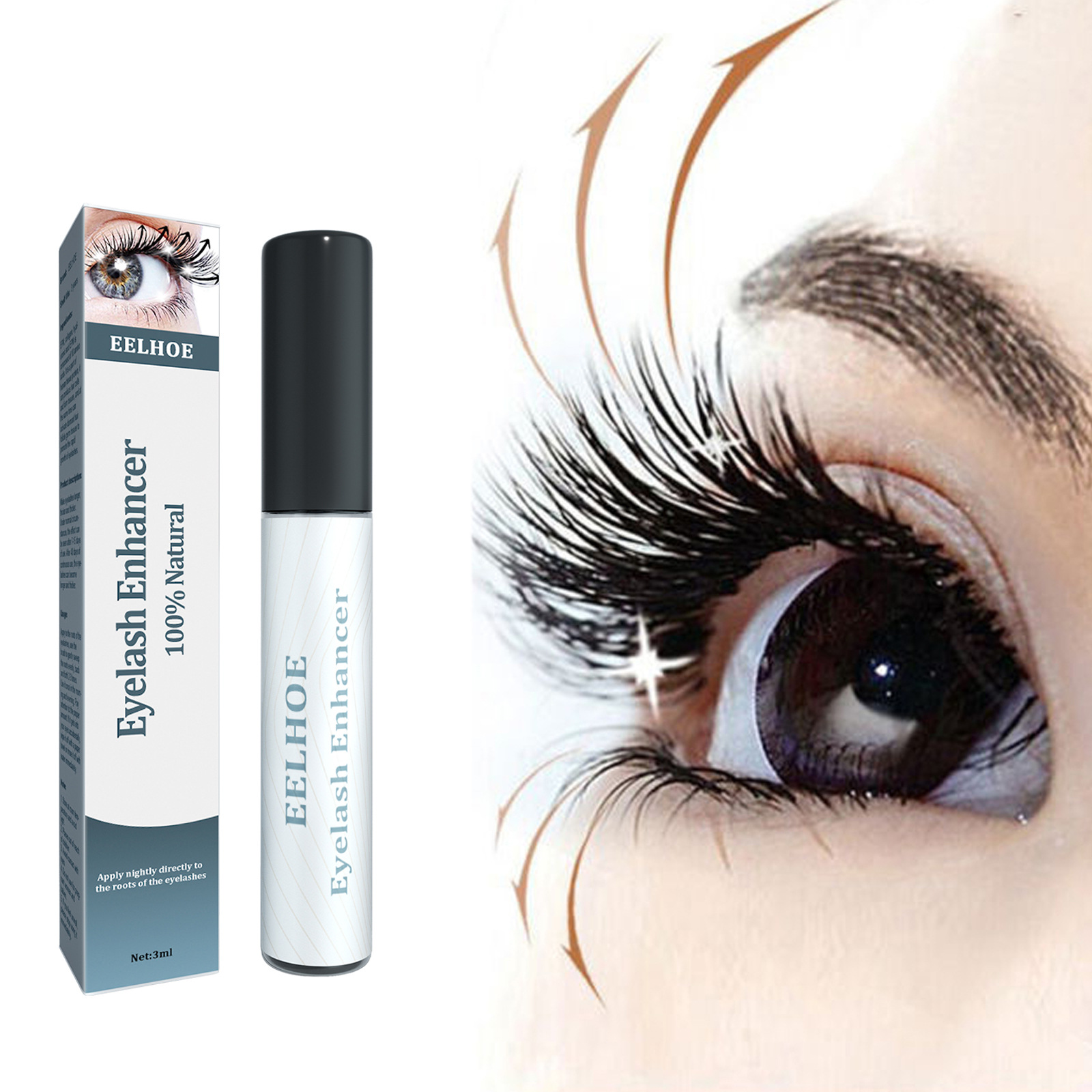 Eyelash Enhancer Traceless Lash Nutrition Serum Eyelash Growth Liquid for Longer Thicker And Darker Eyelashes 3ml