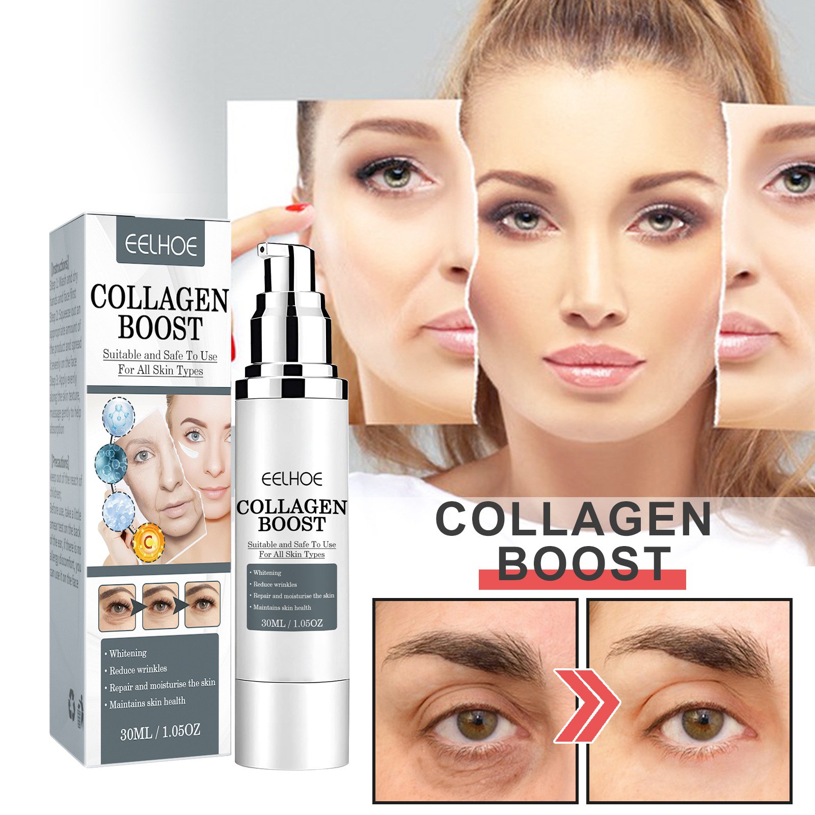 Collagen Anti-wrinkle Cream Collagen Booster Anti-aging Serum Fade Fine Lines Moisturize And Tighten Skin Firming Hyaluronic Acid Cream