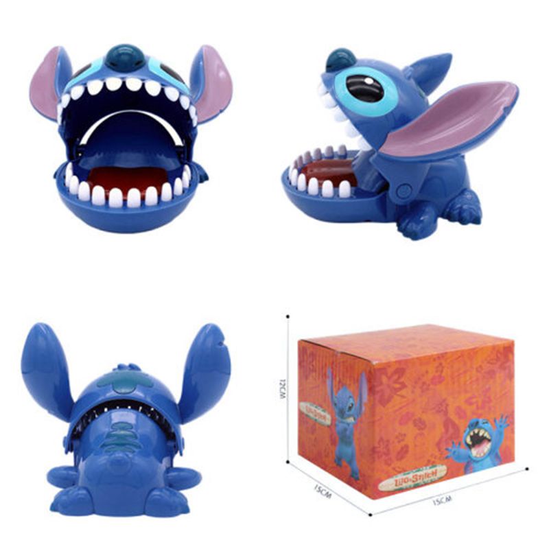 (Stitch) Lilo and Stitch Big Mouth Bite Finger Game Figure Tricky Prank Toy Gift For Kids