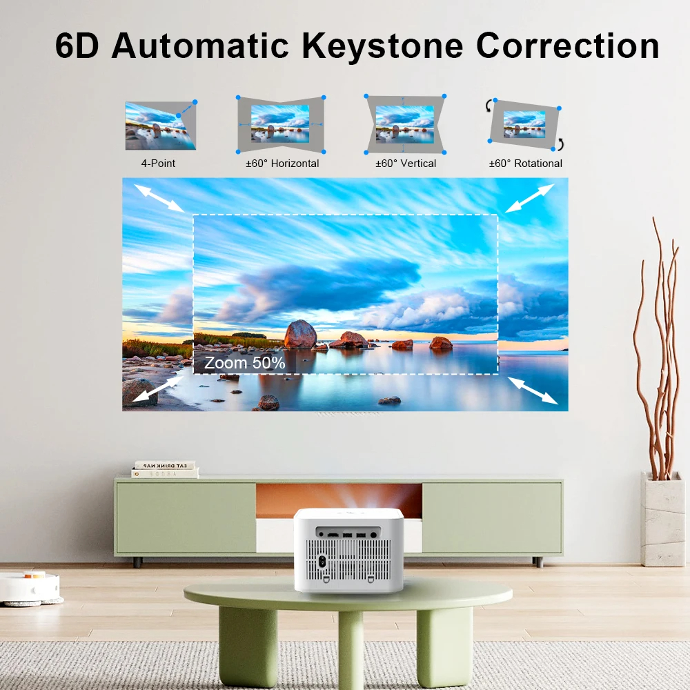 HD Mini Projector for Full HD 1080P 4K Video 5G WIFI Android Portable Projector Android Version