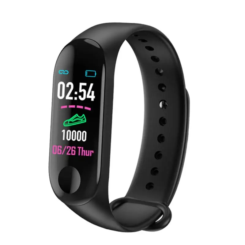 (Blue) Smart Digital Watch Bracelet for Child Women with Heart Rate Monitoring Running Pedometer Counter Health Sport Tracker