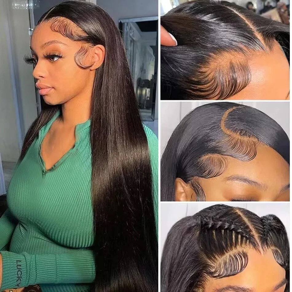 (13x4 HD Frontal Wig 16 inches) HD Lace Front Human Hair Wigs Straight 13x4 13x6 Transparent Lace Frontal Human Hair Wigs Pre Plucked HD Lace Wigs For Women
