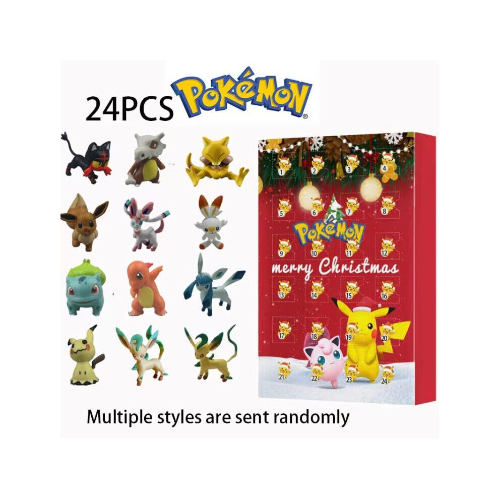 24Pcs Pokemon 2024 Advent Calendar 24 Days Xmas Countdown Kids Gifts Toys
