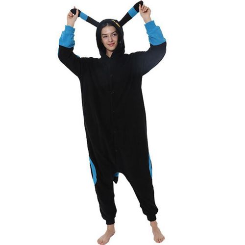 Miniso Cosplay Costume Women Umbreon One-Piece Kigurumi Pajamas Onesie For Halloween Christmas Whole Full Body Pijama Men Anime