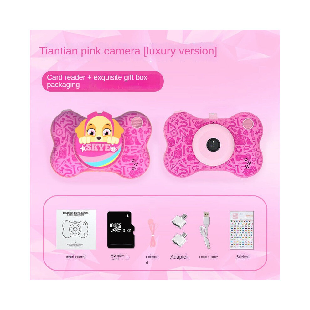 (Marshall) PAW Patrol Cartoon Kids Camera Digital Dual Camera HD 1080P Video Camera Toys Mini Color Children Photography Toy Birthday Gifts