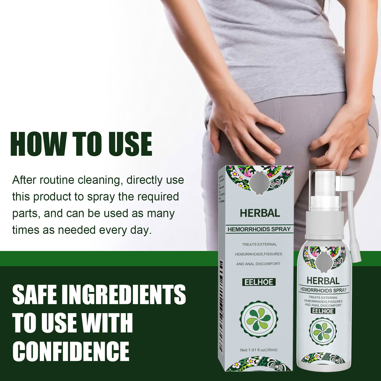 EELHOE  Herbal Hemorrhoid Spray 30ML