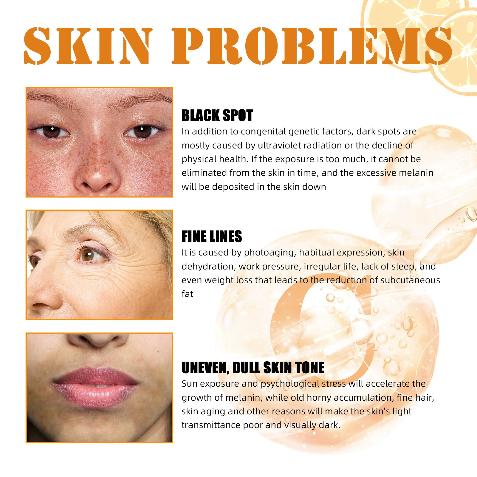 Vitamin C Serum Hyaluronic Acid Fade Fine Lines Glowing Serum Skin Care