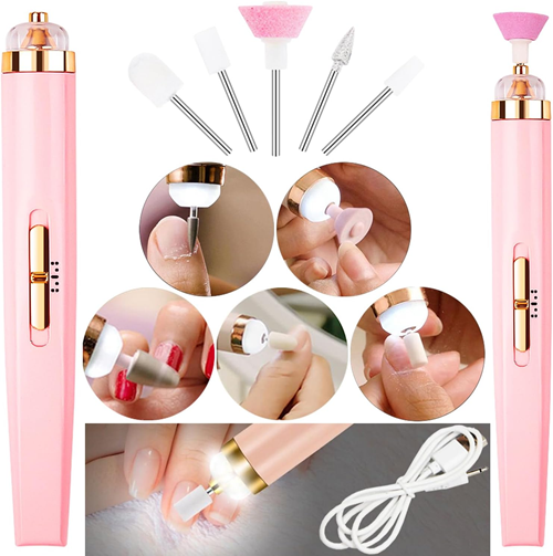 Rechargeable 5 in 1 Professional Nail Drill File Kit for Nail Salon and Home DIY
