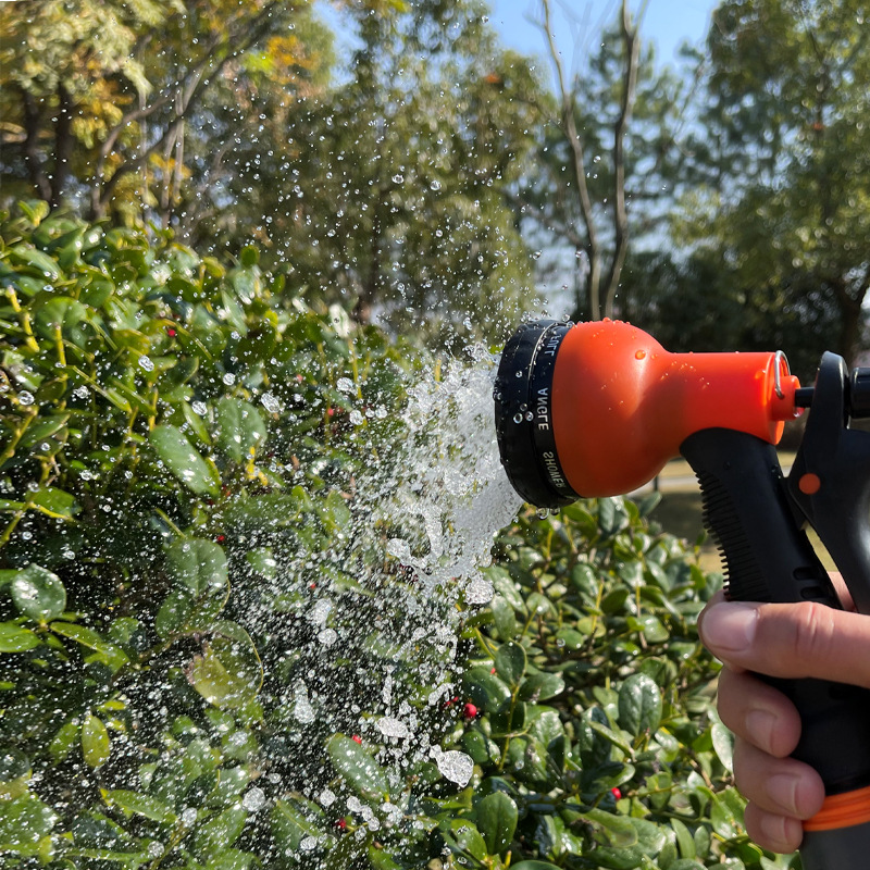 (Green) Hose Pipe Spray Gun - 8 Adjustable Patterns Garden Hose Spray Gun