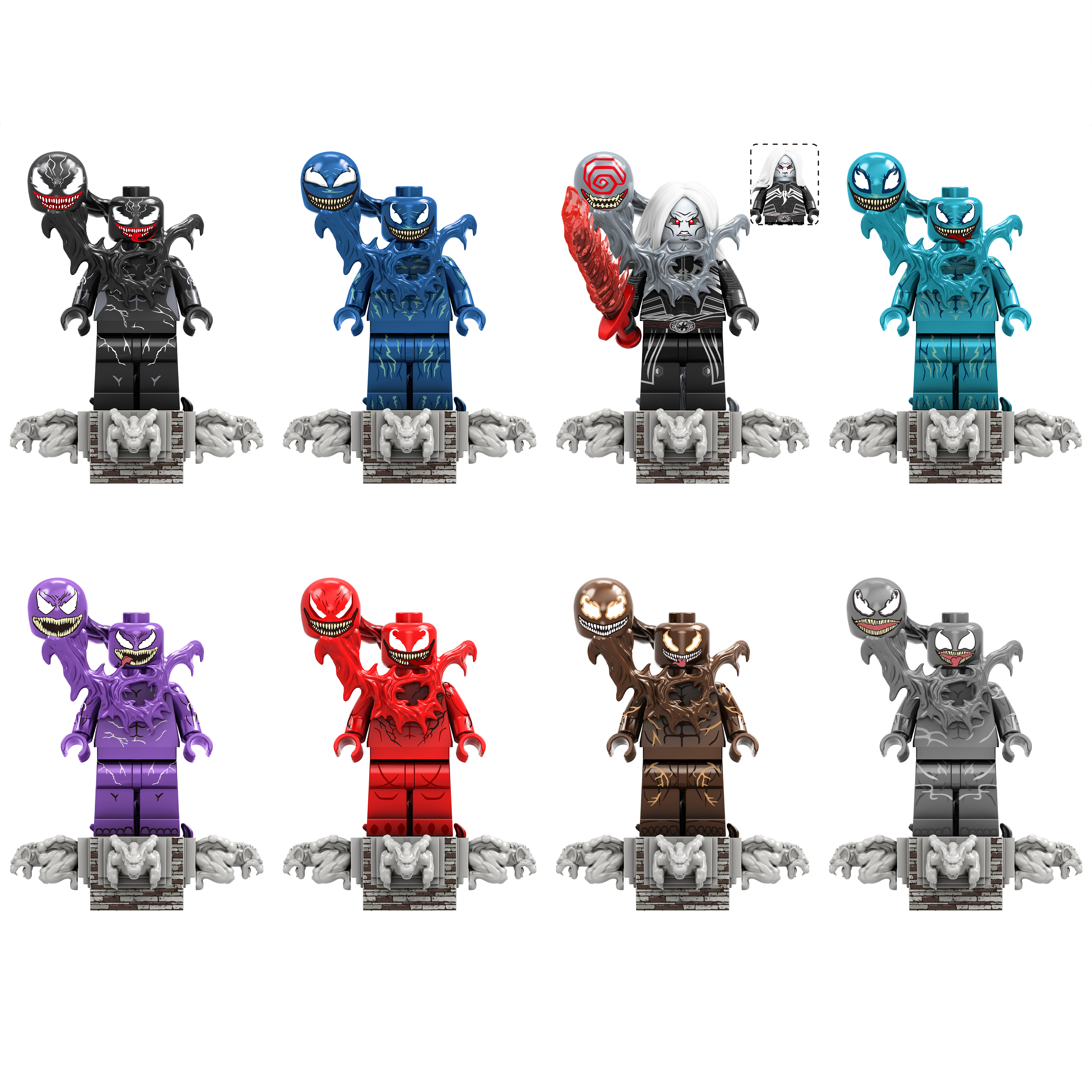 8PCS Avengers Venom Mini Figures Marvel Super Hero Building Blocks Kit Gift Toys for Kids Perfect for Fans and Collectors Fit Lego