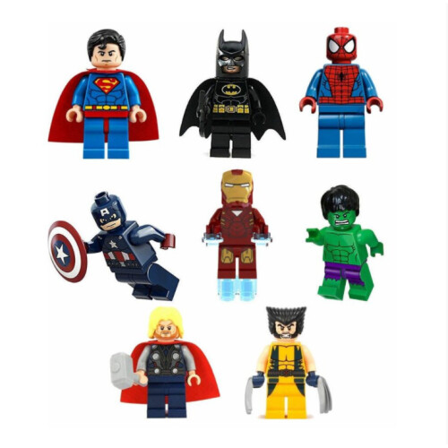 8Pcs Marvel Avengers Super Hero Comic Mini Figures Dc Minifigure Gift Fits LEGO