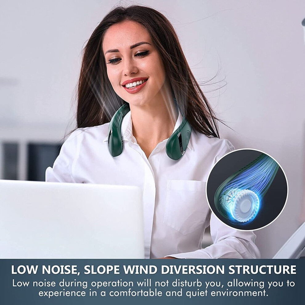 Portable Neck Fan,Foldable Bladeless Neck Fan,5000MAh Hands Free Fan,3 Speed ??Adjustments,360 Degree Airflow Fan,White