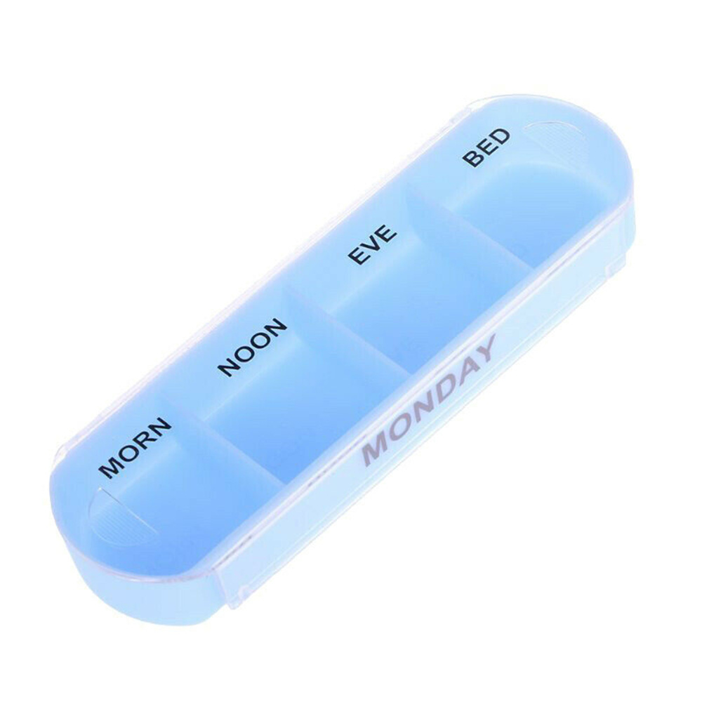 Portable Pill Box Organizer 7 Day Week Tablet Holder Medicine Tablet Drug Holder Storage Box Pillbox Case Organizer Container Splitters Pharmacy Pill Case