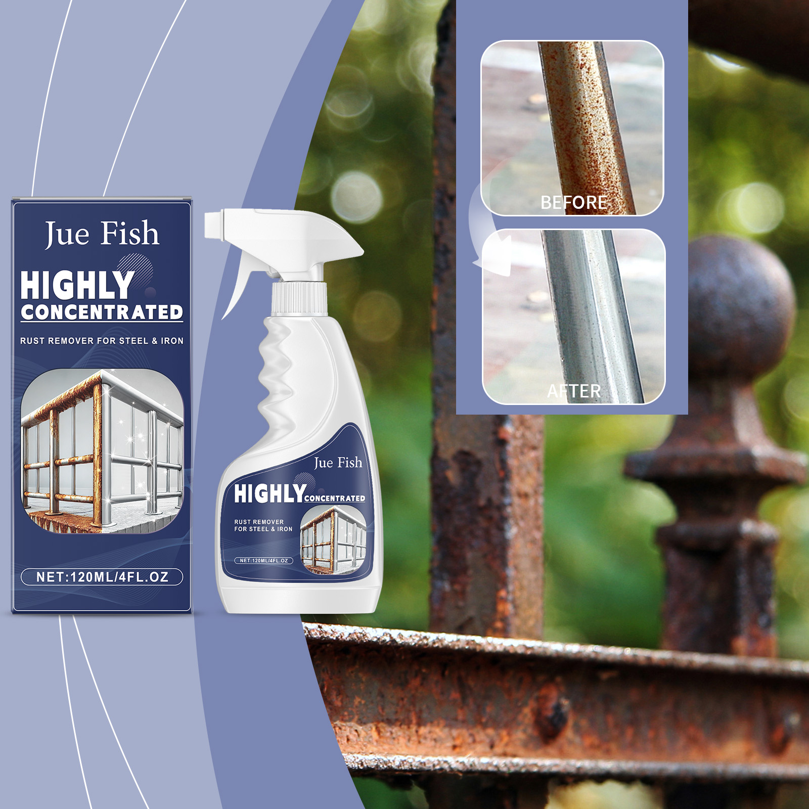 Heavy-Duty Metal Rust Remover Powerful Metal Rust Remover Car Maintenance Dissolver Fast Rust Removal 1/2/3pcs ﻿