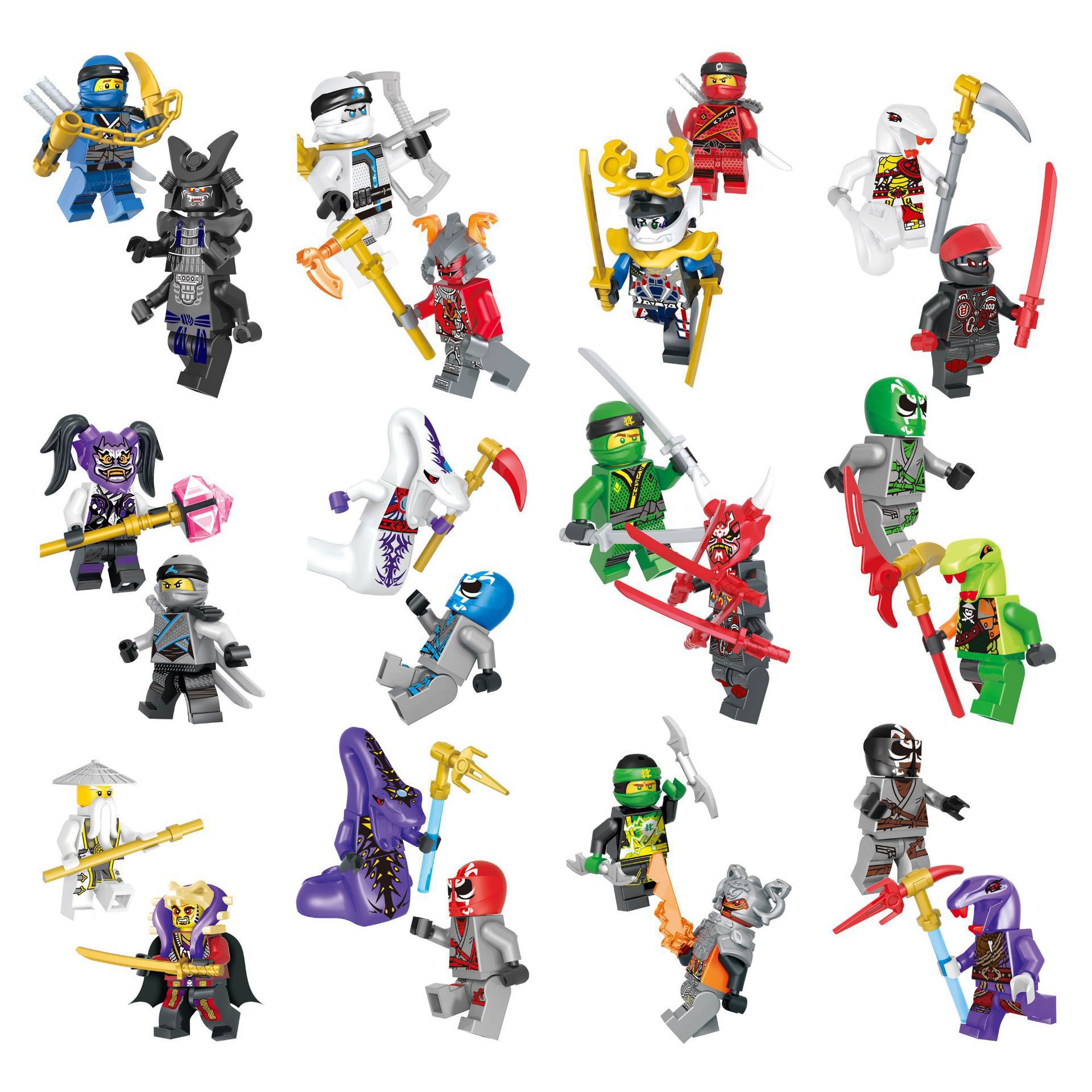 Ninja Series Mini Figures Mystery Set Building Blocks Exciting Toys to Discover Gift for Kids Party Supplies Collectible Series