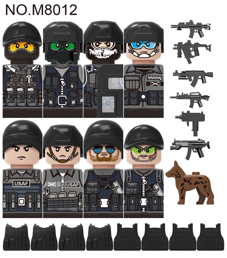 (Style D) City Profession Workers Mini Figures Building Blocks Doctor Nurse Patient Firefighter Painter Police Astronaut Farmer Bricks Toys