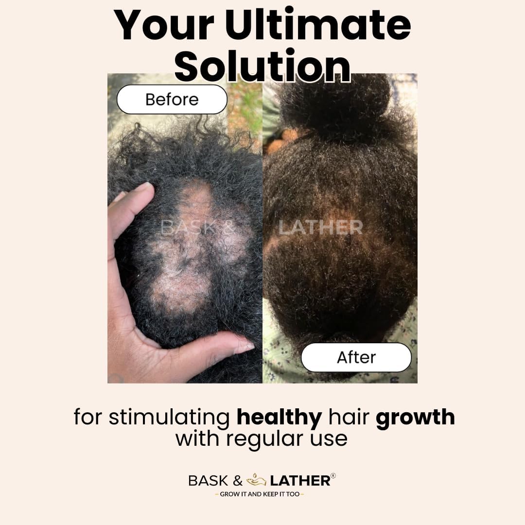 BASK LATHER Stimulating Oil For Scalp And Hair Growth Cold Pressed Blend Of Mint And Rosemary With Grape Seed For Hair Growth No Rinse Organic 59ml