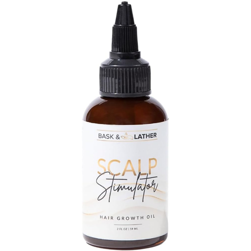 BASK LATHER Stimulating Oil For Scalp And Hair Growth Cold Pressed Blend Of Mint And Rosemary With Grape Seed For Hair Growth No Rinse Organic 59ml