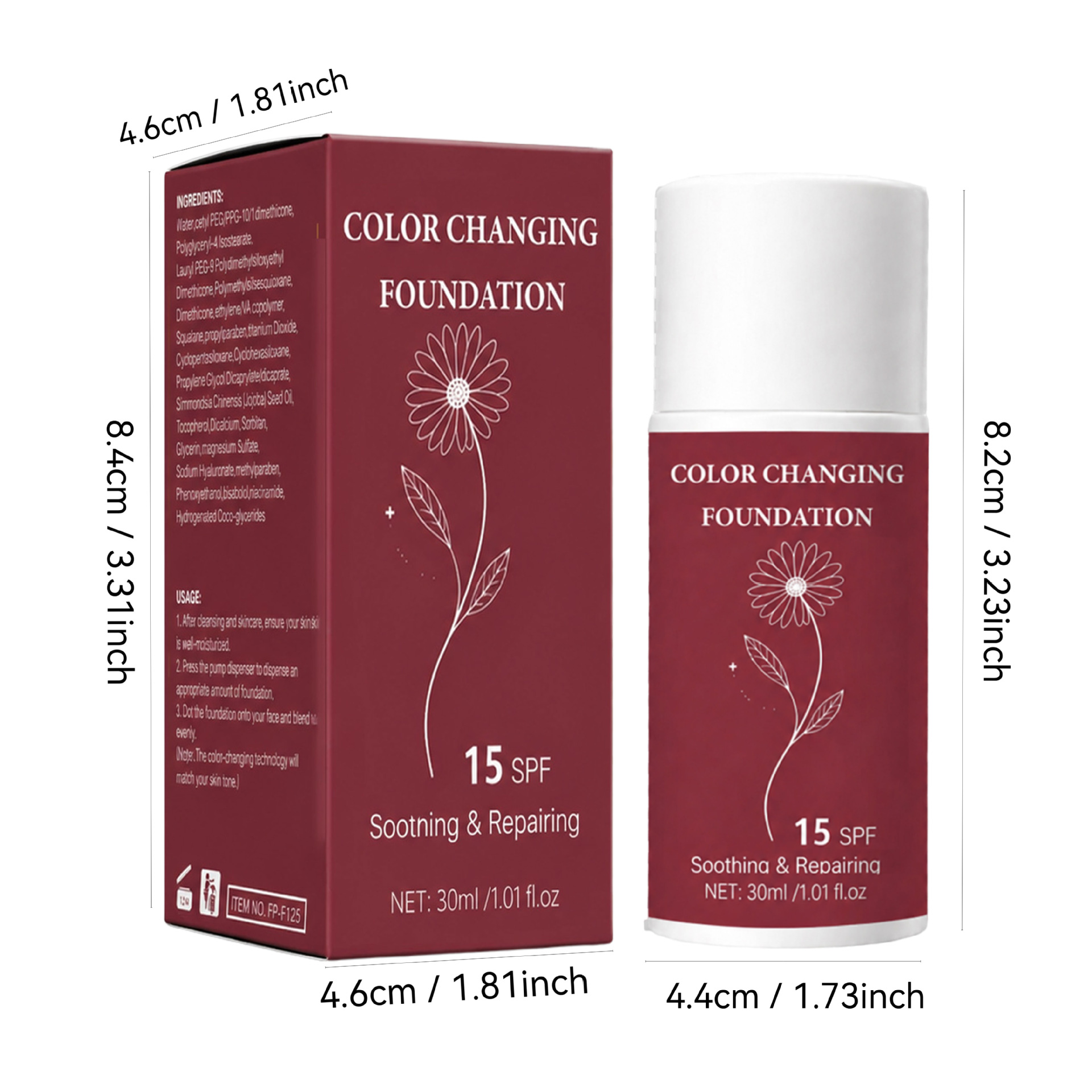Smart Color Adapting Foundation Fluid Self Adjusting Tone for Natural Radiant Finish Home Use Natural 30ml
