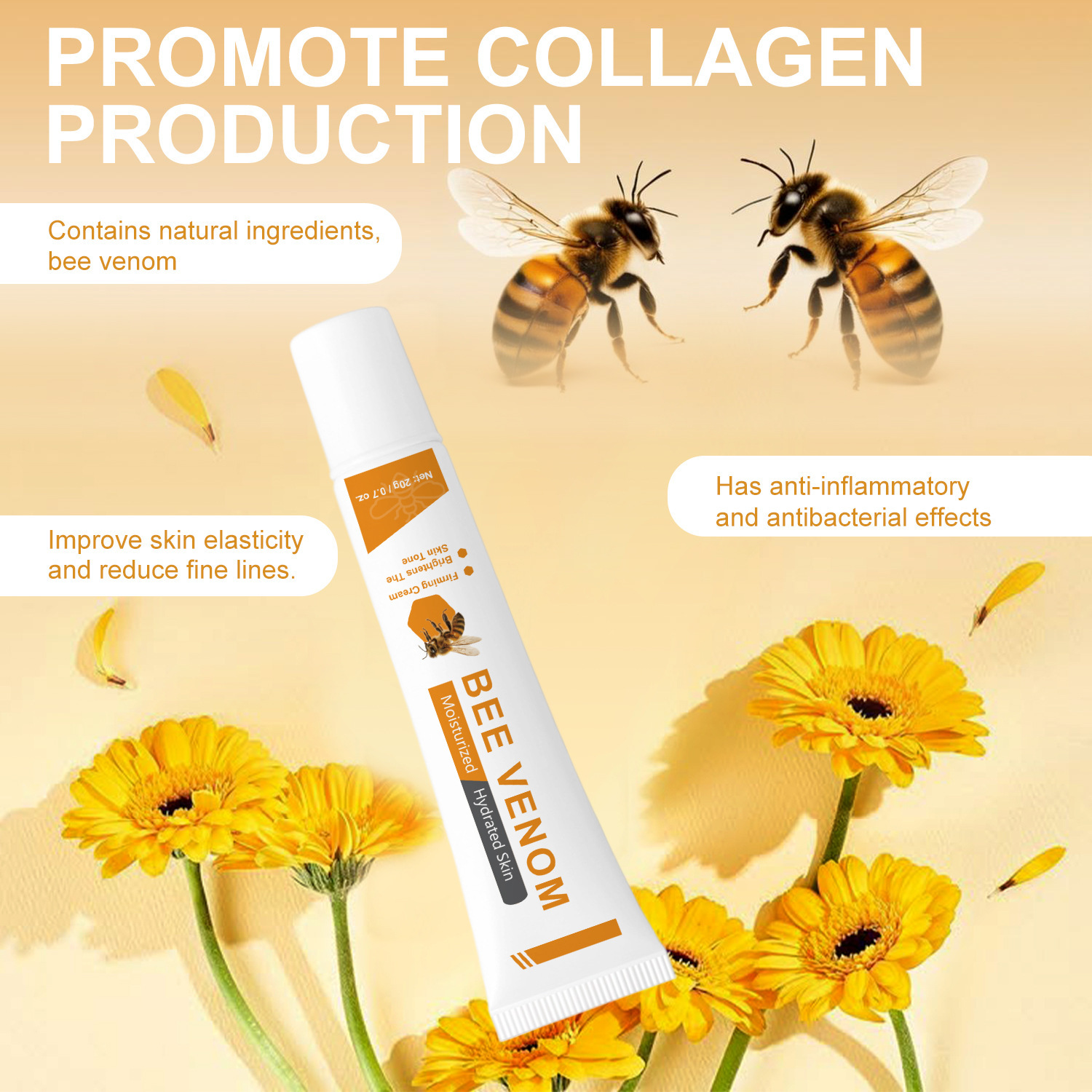 Bee Venom Face Care Cream For Skin Firming Smoothing And Daily Nourishing Treatment 20g