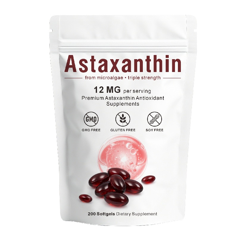 Astaxanthin Softgels 200 Capsules Premium Astaxanthin Antioxidant Supplement Supports Eye Skin Joint Brain Heart Immune Health Natural Microalgae Source Non GMO