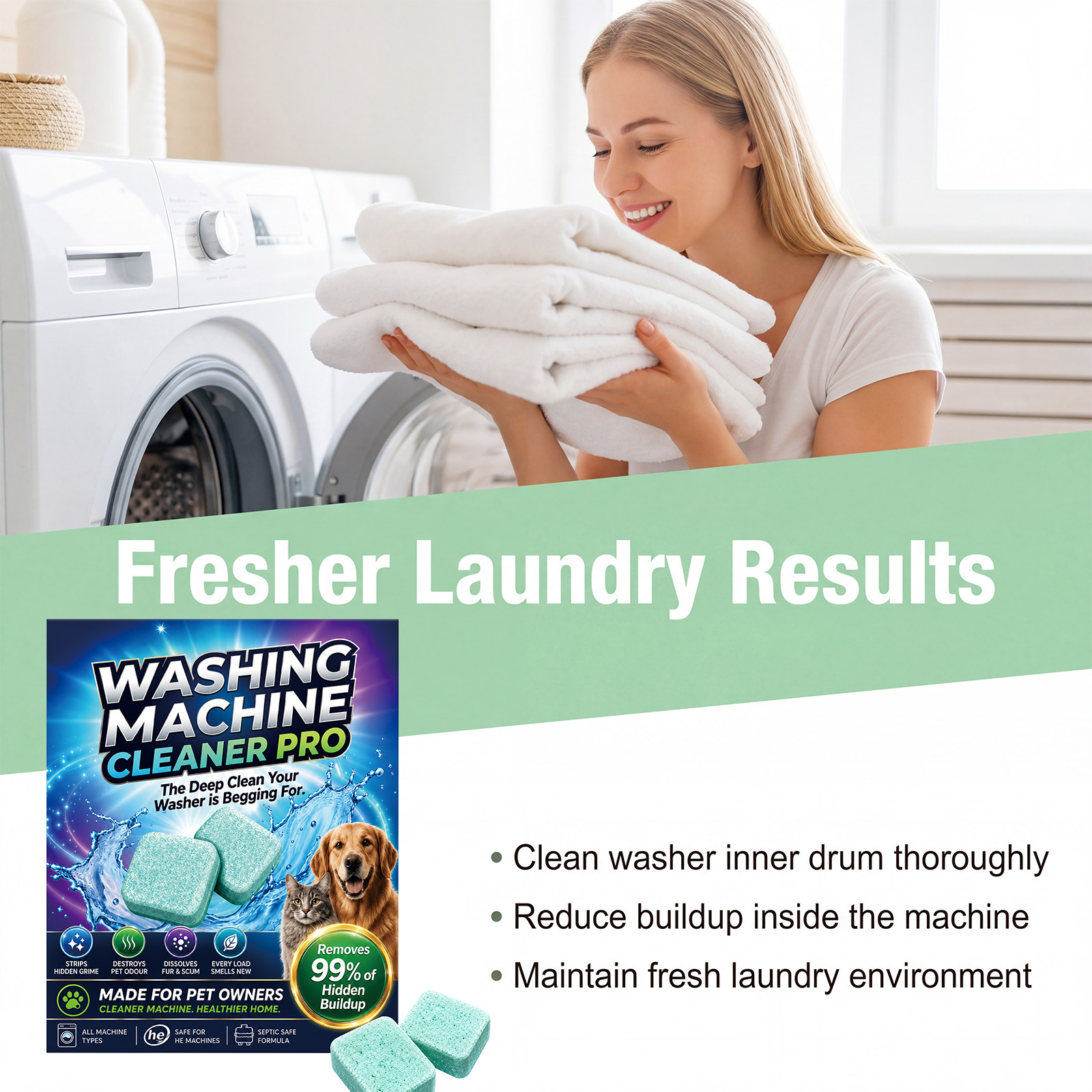 Washing Machine Cleaning Tablet Daily Household Washing Machine Inner Tub Rubber Sealing Ring Pipeline Dirt Remover Care Product