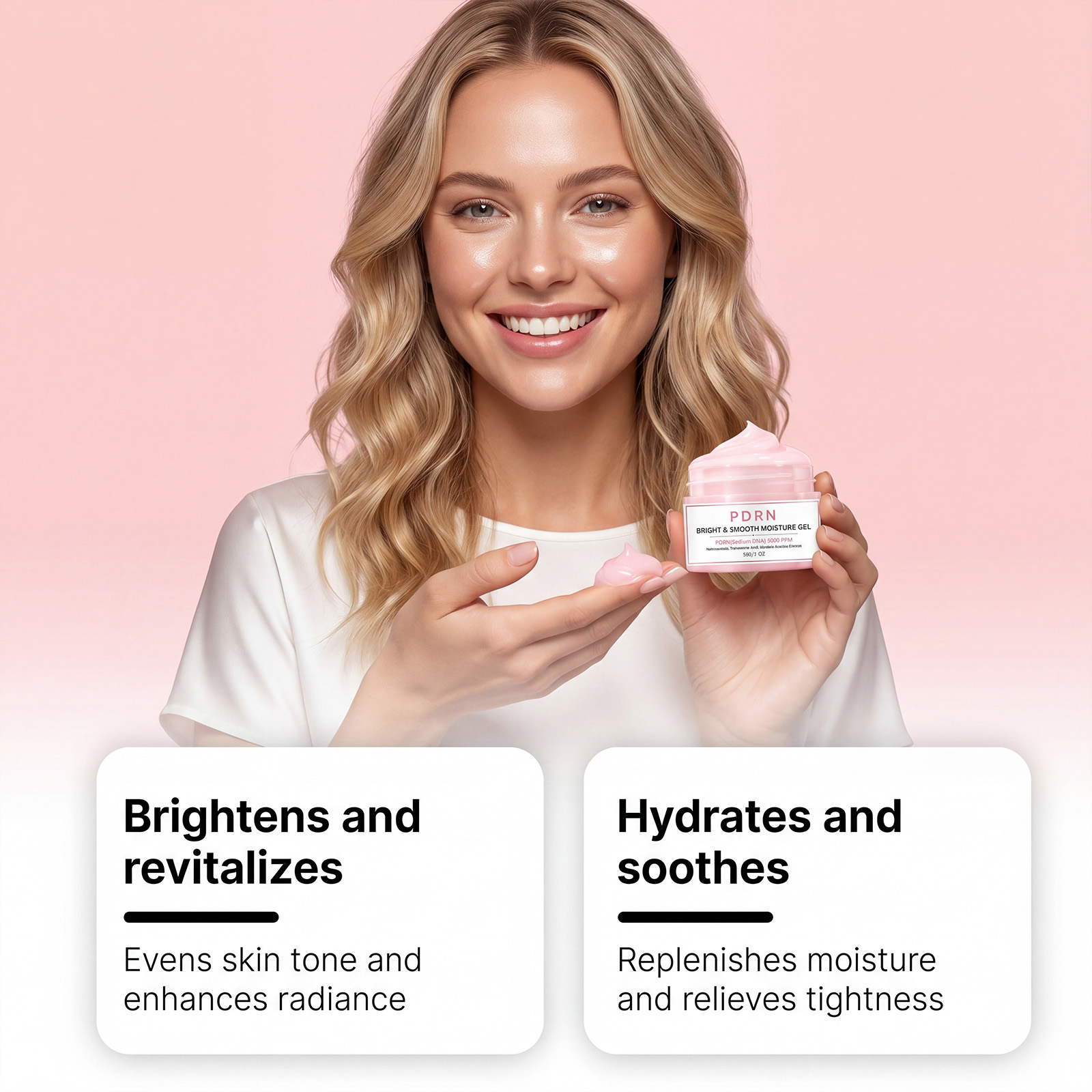 Brightening Moisturizing Gel Mild Refreshing Hydrating Soft Glossy Daily Facial Skin Care Treatment