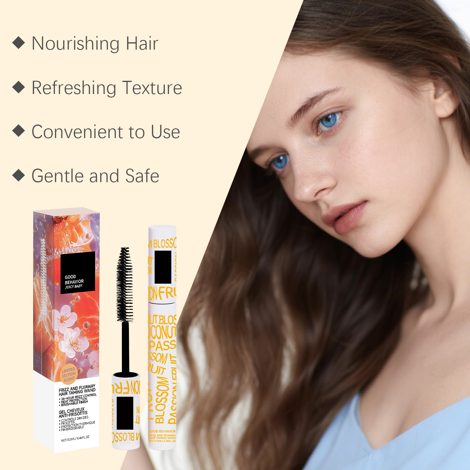 Hair Styling Stick Light Non Greasy Soft Shiny Fluffy Portable Daily Tame Broken Hair Smooth Glossy Voluminous Small
