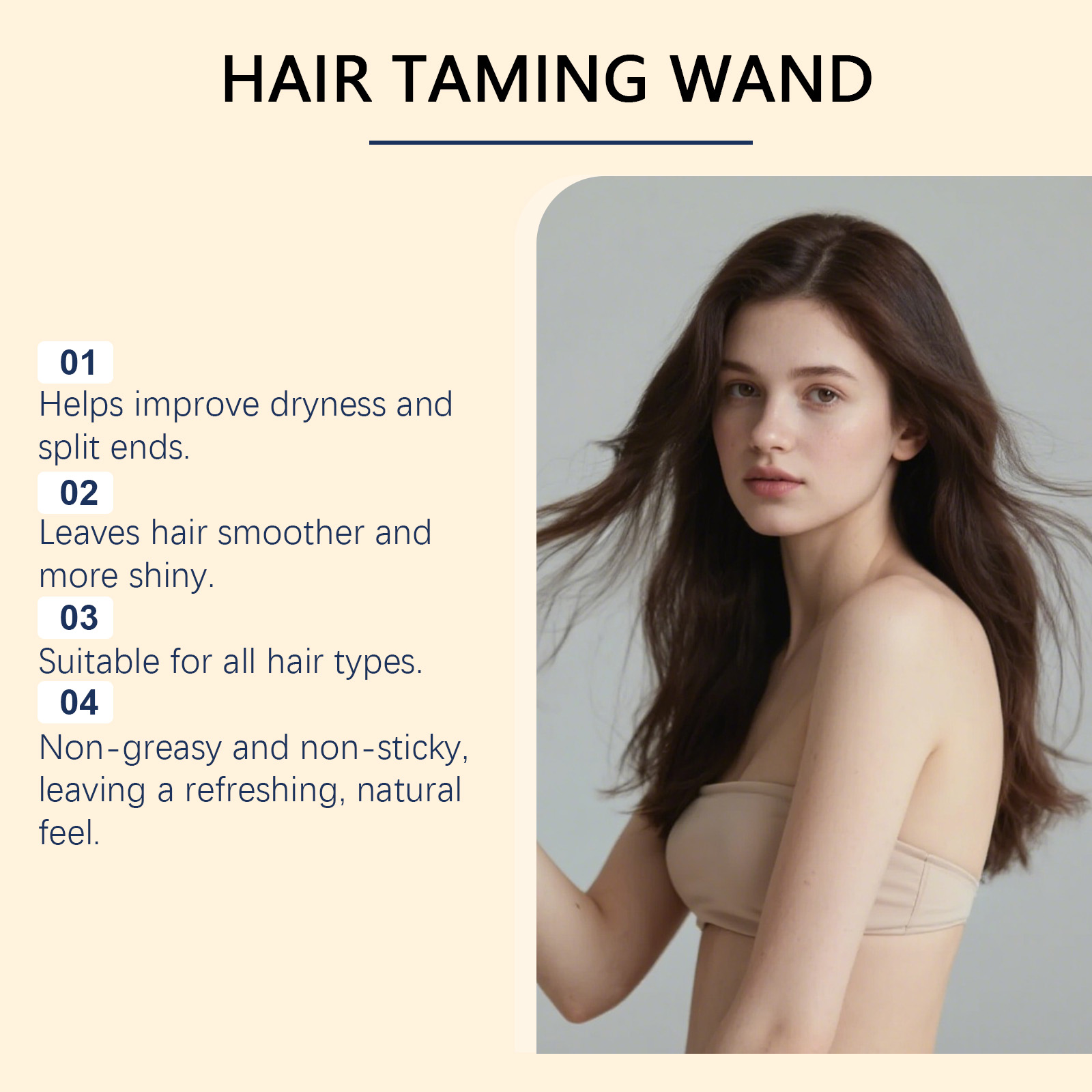 Hair Styling Stick Light Non Greasy Soft Shiny Fluffy Portable Daily Tame Broken Hair Smooth Glossy Voluminous Small