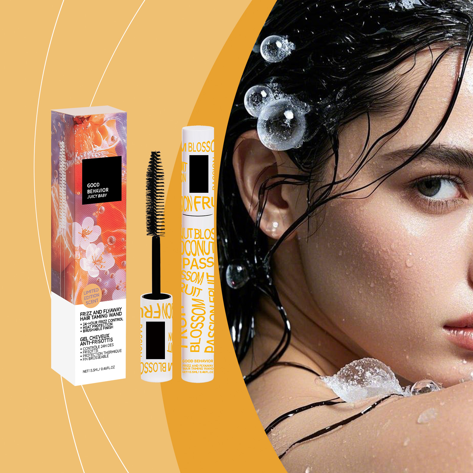 Hair Styling Stick Light Non Greasy Soft Shiny Fluffy Portable Daily Tame Broken Hair Smooth Glossy Voluminous Small