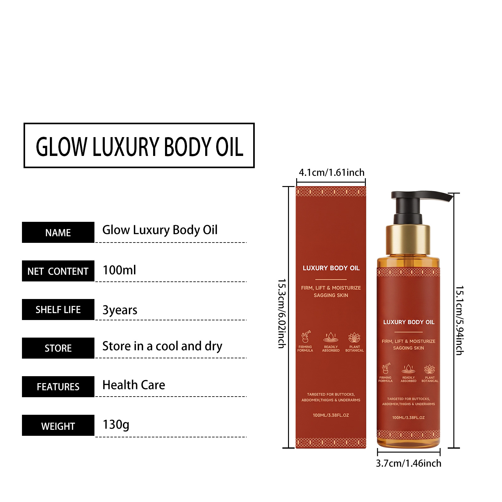 Brightening Body Oil Soft Light Smooth Shiny Fresh Hydrating Quick Absorb Non Sticky Care Skin Whole Body