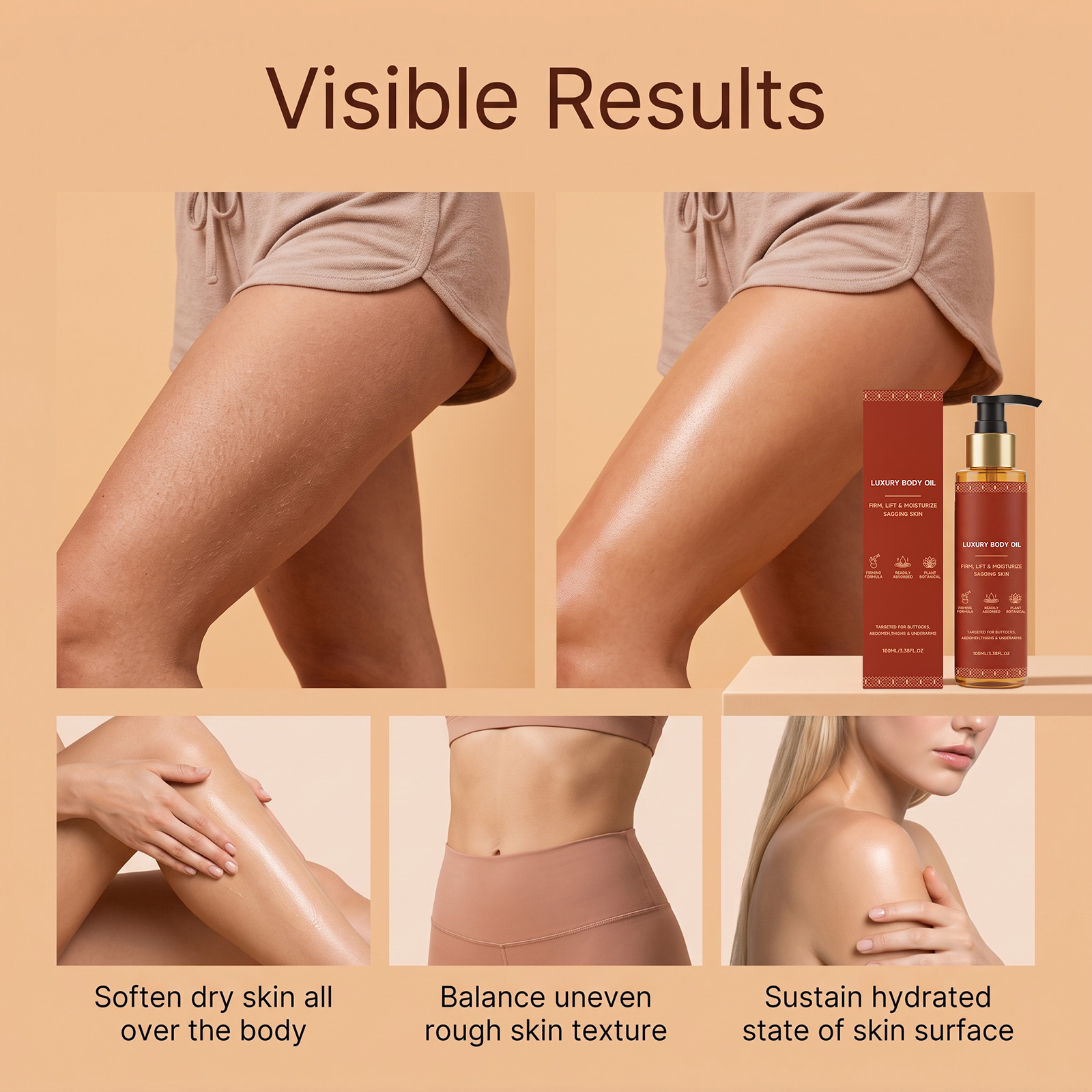 Brightening Body Oil Soft Light Smooth Shiny Fresh Hydrating Quick Absorb Non Sticky Care Skin Whole Body