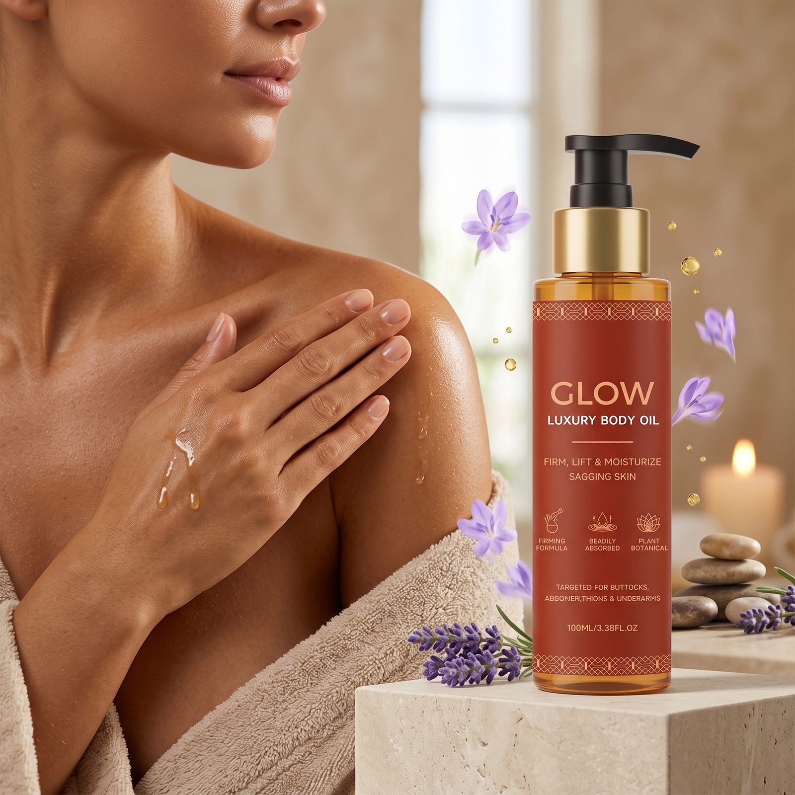 Brightening Body Oil Soft Light Smooth Shiny Fresh Hydrating Quick Absorb Non Sticky Care Skin Whole Body