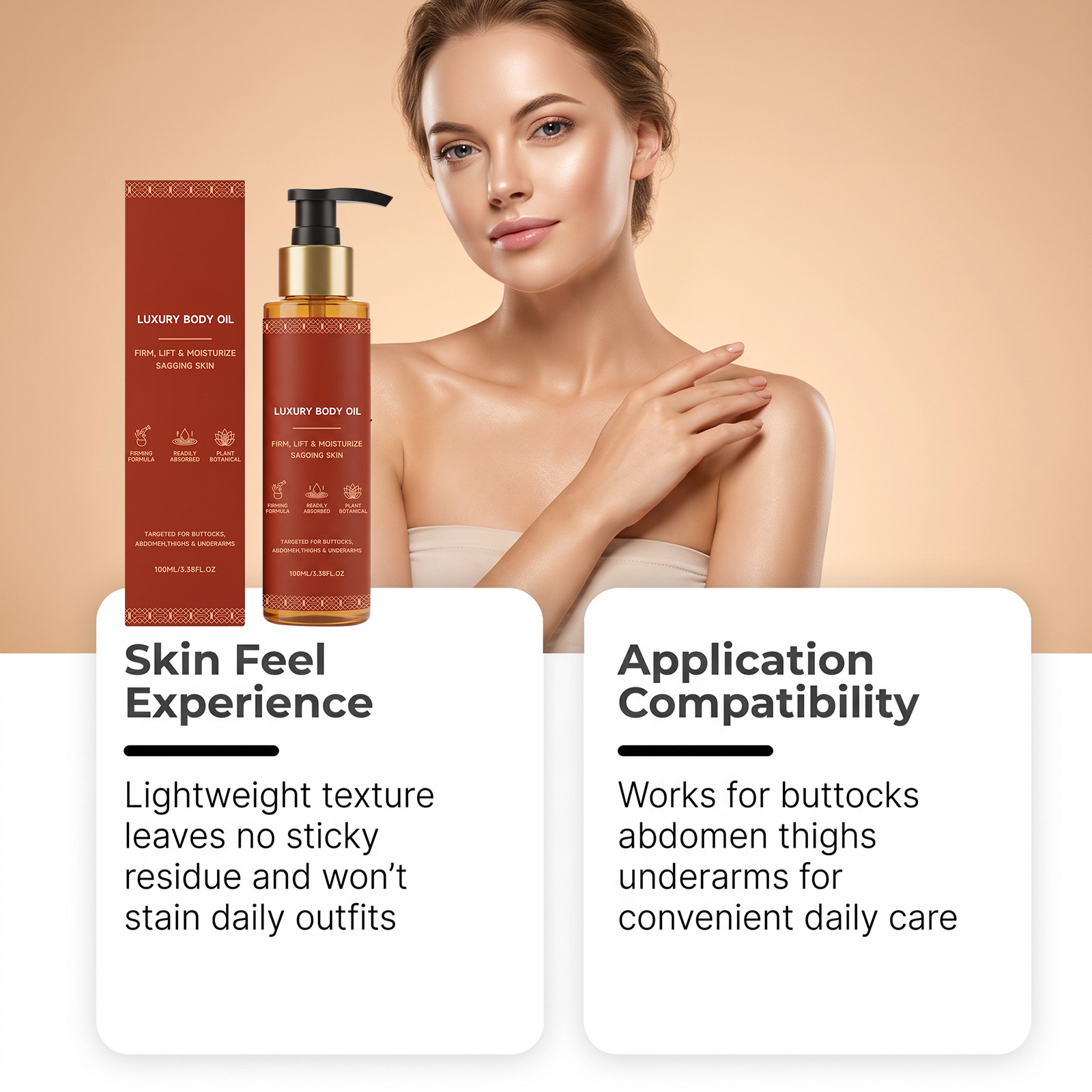 Brightening Body Oil Soft Light Smooth Shiny Fresh Hydrating Quick Absorb Non Sticky Care Skin Whole Body