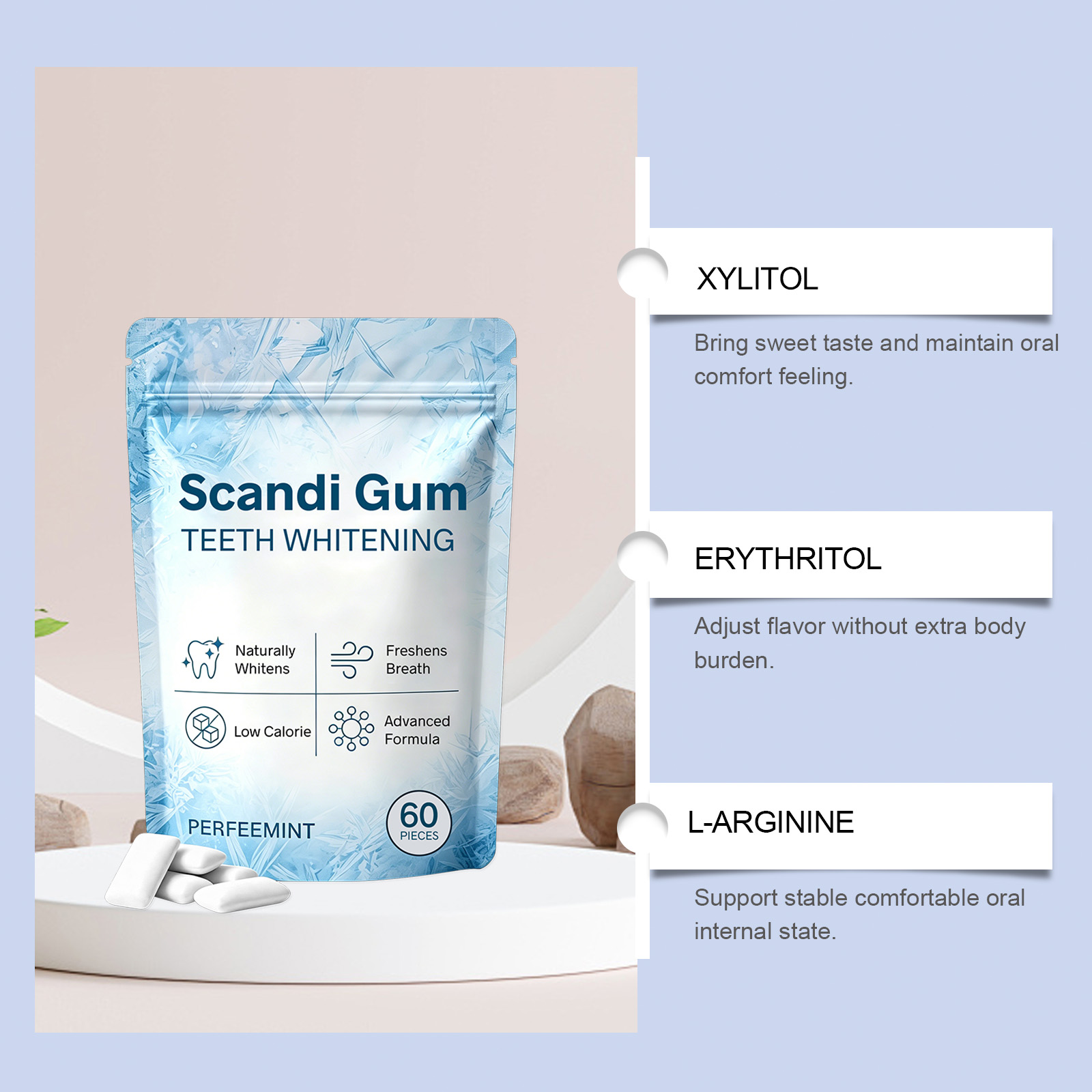 Refreshing Bright Clean Chewing Gum Fresh Teeth Protection Mild Care Daily Clean Mouth Improve Tooth Breath