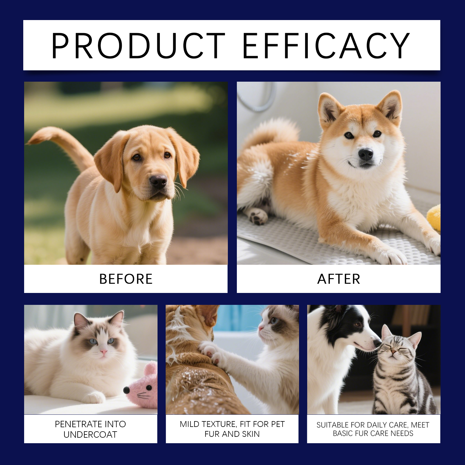 Pet Hair Cleansing Liquid Daily Cleaning Fluffy Soft Tangle Free Comfortable Refreshing Care For Cats And Dogs