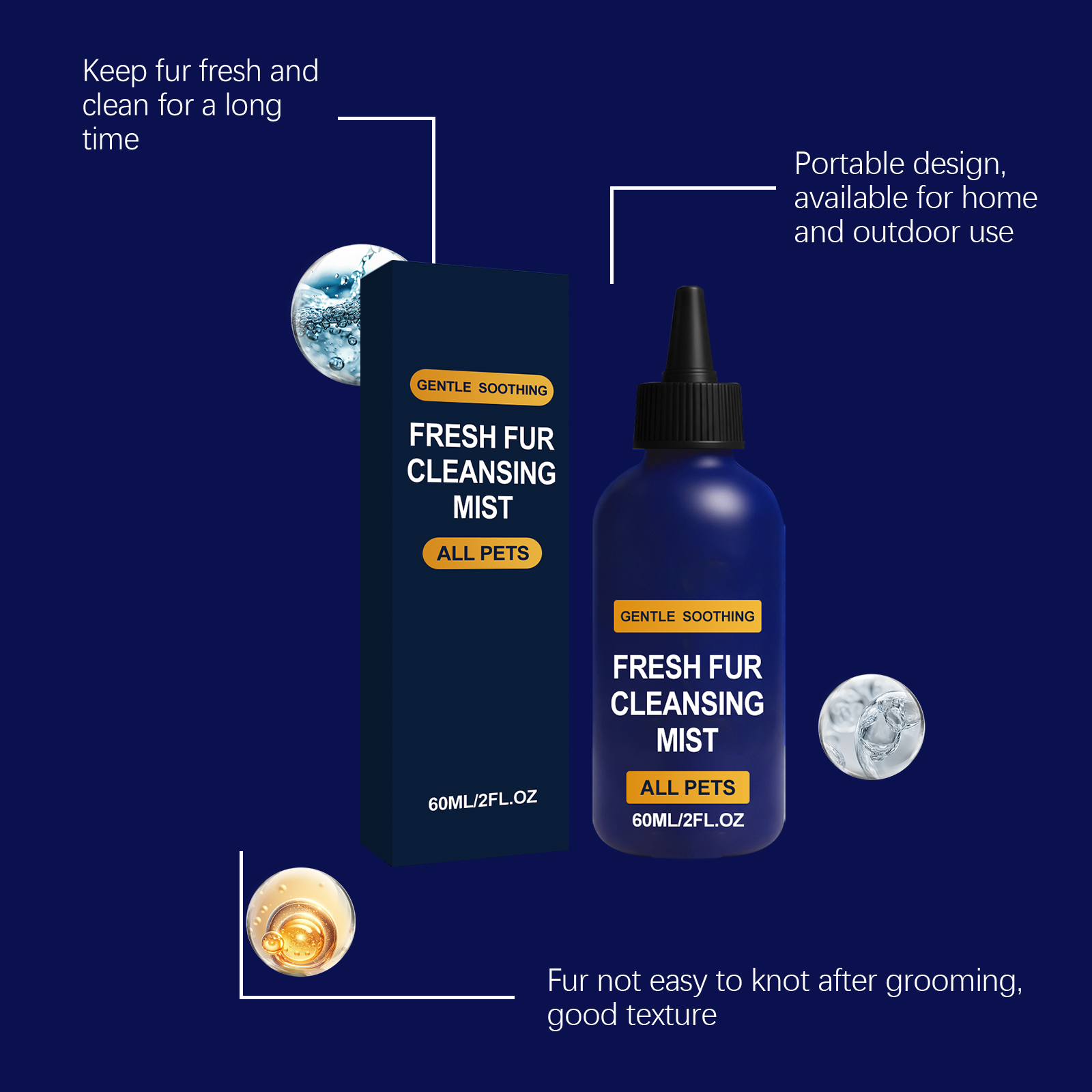 Pet Hair Cleansing Liquid Daily Cleaning Fluffy Soft Tangle Free Comfortable Refreshing Care For Cats And Dogs