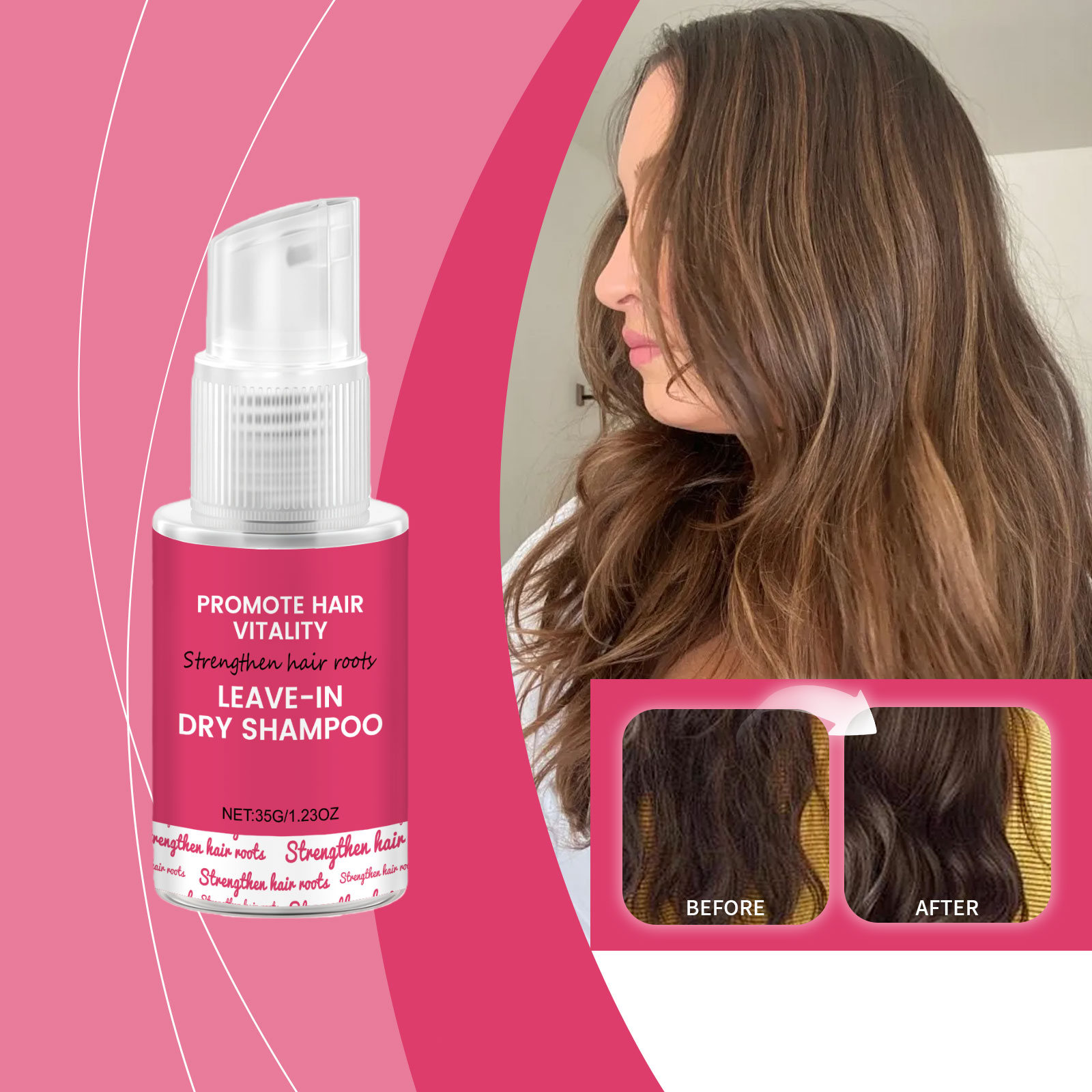 Dry Hair Spray Refreshing Natural Airy Voluminous Top Smooth Wash Free For All Hair Types